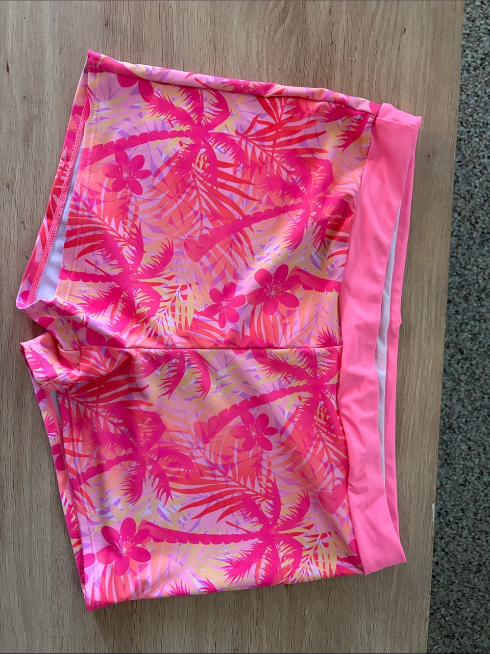 Kids Pink Tropical Swim Shorts